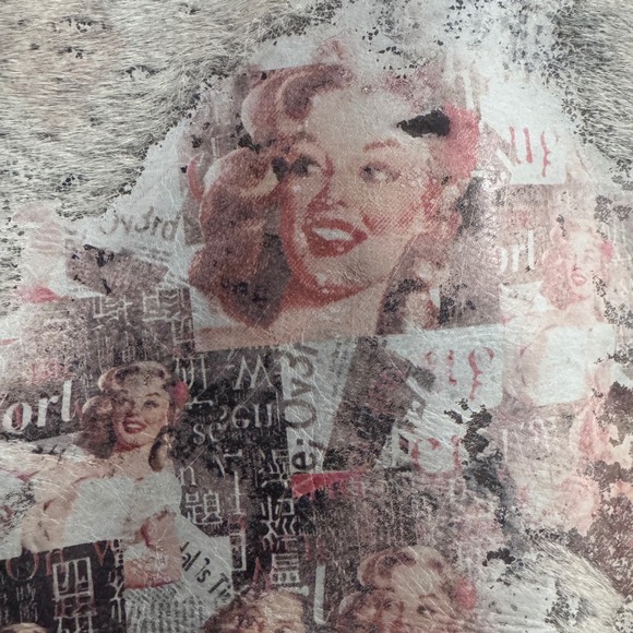 Full Grain Leather Western Artisan Bag Antler Handle Marilyn Monroe Pet Carrier - Picture 9 of 9